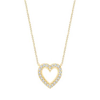 Brilliant Love 14k Gold Over Sterling Silver 1/4 Carat T.W. Round Diamond Pendant Necklace