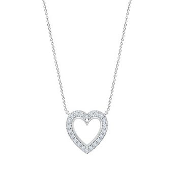 Brilliant Love 14k Gold Over Sterling Silver 1/4 Carat T.W. Round Diamond Pendant Necklace