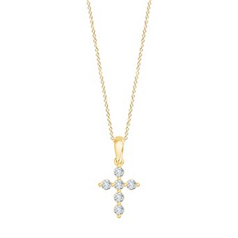 Brilliant Love 14k Gold Over Sterling Silver 1/4 Carat T.W. Round Lab-Grown Diamond Pendant Necklace