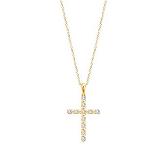 Brilliant Love 14k Gold Over Sterling Silver 1/4 Carat T.W. Round Lab-Grown Diamond Pendant Necklace