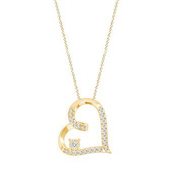 Brilliant Love 14k Gold Over Sterling Silver 1/4 Carat T.W. Round Diamond Nick Pendant Necklace