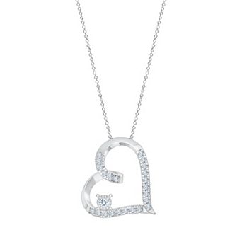 Brilliant Love 14k Gold Over Sterling Silver 1/4 Carat T.W. Round Diamond Nick Pendant Necklace