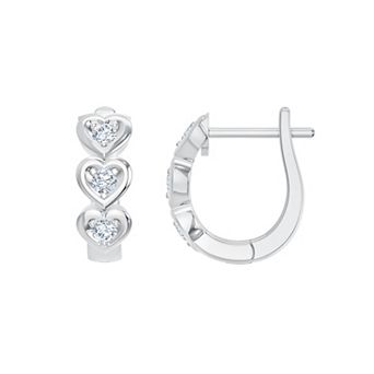 Brilliant Love 14k Gold Over Sterling Silver 1/4 Carat T.W. Round Lab-Grown Diamond Hoop Earrings
