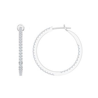 Brilliant Love 14k Gold Over Sterling Silver 1 Carat T.W. Round Lab-Grown Diamond Hoop Earrings
