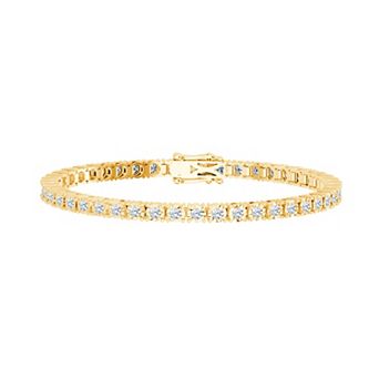 Brilliant Love Sterling Silver 3 Carat T.W. Lab-Grown Diamond Tennis Bracelet