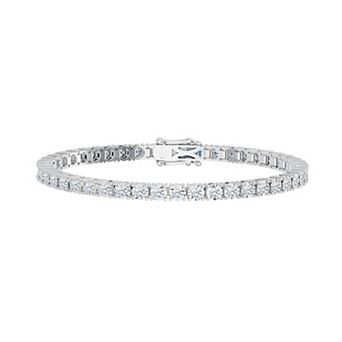Brilliant Love Sterling Silver 3 Carat T.W. Lab-Grown Diamond Tennis Bracelet
