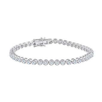 Brilliant Love Sterling Silver 3 Carat T.W. Lab-Grown Diamond Tennis Bracelet