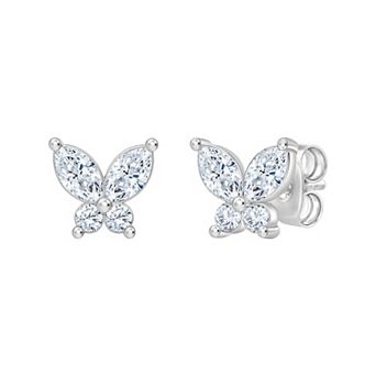 Brilliant Love 14k Gold Over Sterling Silver 1/2 Carat T.W. Marquise Lab-Grown Diamond Butterfly Earrings