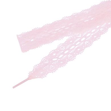 Women's Hollow Flower 2.5cm Width Flat Embroidered Laces Shoelace 2 Pairs 23.62"