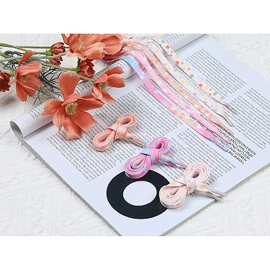 1 Pair Flat Strings Colorful Polka Dot Shoelaces for Sneakers 39.4''
