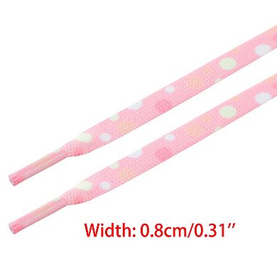 1 Pair Flat Strings Colorful Polka Dot Shoelaces for Sneakers 39.4''