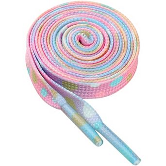 1 Pair Flat Strings Colorful Polka Dot Shoelaces for Sneakers 39.4''