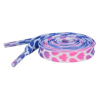 2 Pairs Contrasting Flat Gradient Shoelaces, Colorful Heart-Printed Shoelaces for Sneakers 47.2"