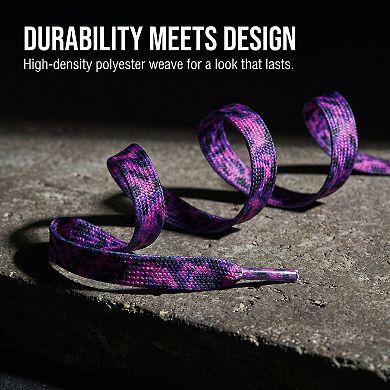 2 Pairs Flame Pattern Flat Shoelaces for Sneakers Low-top Shoes 47.2"
