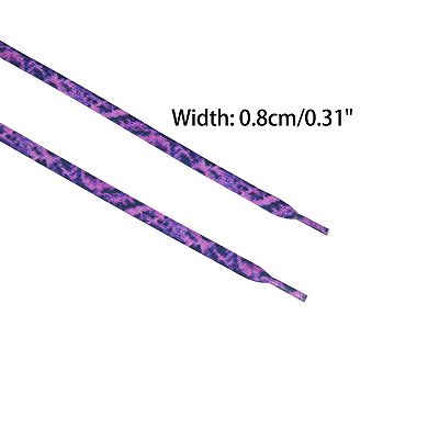 2 Pairs Flame Pattern Flat Shoelaces for Sneakers Low-top Shoes 47.2"