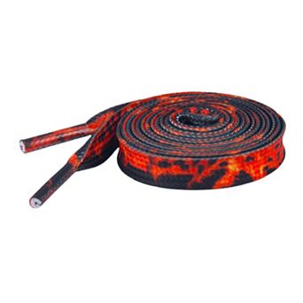 2 Pairs Flame Pattern Flat Shoelaces for Sneakers Low-top Shoes 47.2"