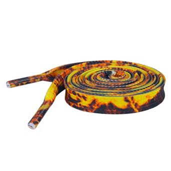 2 Pairs Flame Pattern Flat Shoelaces for Sneakers Low-top Shoes 47.2"