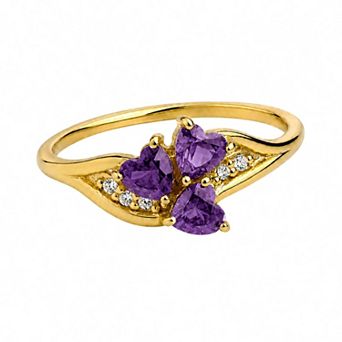 Belinda Jewelz 18k Gold Plated Vermeil Heart Cluster Birthstone Ring