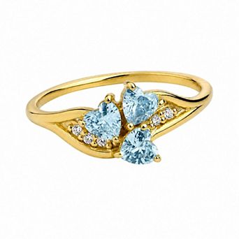 Belinda Jewelz 18k Gold Plated Vermeil Heart Cluster Birthstone Ring