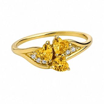 Belinda Jewelz 18k Gold Plated Vermeil Heart Cluster Birthstone Ring