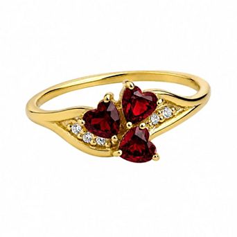 Belinda Jewelz 18k Gold Plated Vermeil Heart Cluster Birthstone Ring