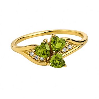 Belinda Jewelz 18k Gold Plated Vermeil Heart Cluster Birthstone Ring