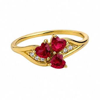 Belinda Jewelz 18k Gold Plated Vermeil Heart Cluster Birthstone Ring