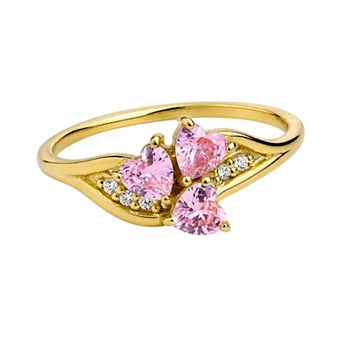 Belinda Jewelz 18k Gold Plated Vermeil Heart Cluster Birthstone Ring