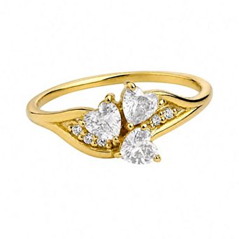 Belinda Jewelz 18k Gold Plated Vermeil Heart Cluster Birthstone Ring