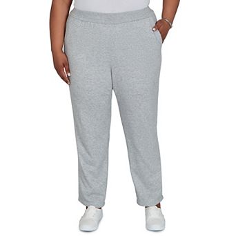 Plus Size Alfred Dunner Easy Does It Short Length Heathered Lounge Pants