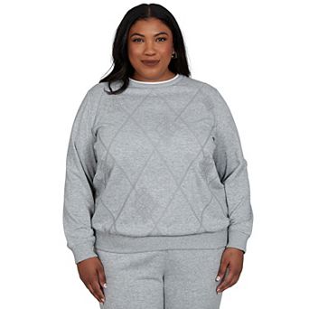 Plus Size Alfred Dunner Easy Does It Tonal Embroidered Sweater Top
