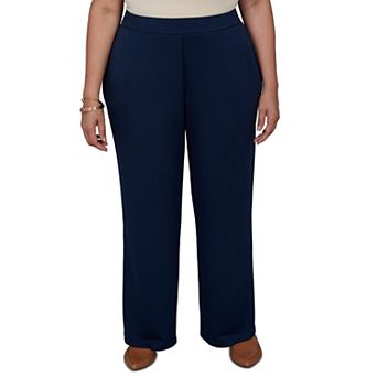 Plus Size Alfred Dunner Good To Go Jersey Knit Front Seam Short Length Pants