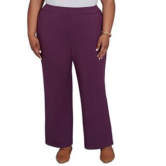 Plus Size Alfred Dunner Good To Go Jersey Knit Front Seam Short Length Pants
