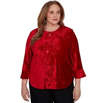 Plus Size Alfred Dunner 3/4 Sleeve Knit Top
