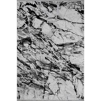 HomeRoots Rectangle Abstract Plush Acrylic Area Rug