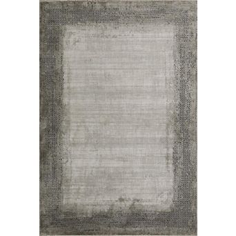 HomeRoots Rectangle Abstract Plush Acrylic Area Rug