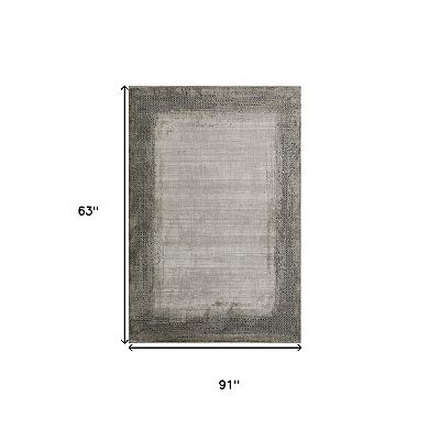 HomeRoots Rectangle Abstract Plush Acrylic Area Rug