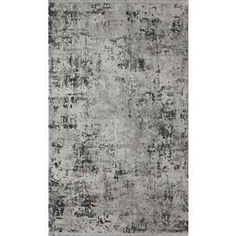 HomeRoots Rectangle Abstract Plush Acrylic Area Rug