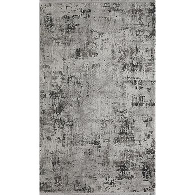 HomeRoots Rectangle Abstract Plush Acrylic Area Rug