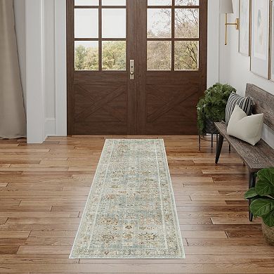 HomeRoots Runner Oriental Polypropylene Area Rug