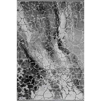 HomeRoots Rectangle Abstract Plush Acrylic Area Rug