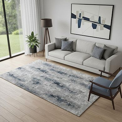 HomeRoots Rectangle Abstract Plush Acrylic Area Rug