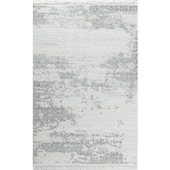 HomeRoots Rectangle Abstract Plush Acrylic Area Rug