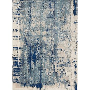 HomeRoots Rectangle Abstract Polyester Area Rug