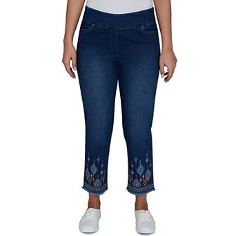 Women's Alfred Dunner Tuscan Aztec Pattern Pull-On Jeans