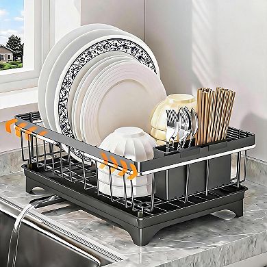 High-Quality Adjustable Kitchen Drying Rack - Durable Sink Dish Rack for Plates and Bowls