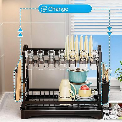 Detachable Kitchen Dish Rack - Multi-Functional Dish Drainer, Kitchen Countertop Organizer