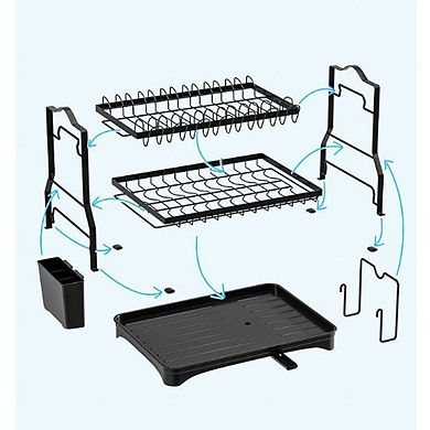Detachable Kitchen Dish Rack - Multi-Functional Dish Drainer, Kitchen Countertop Organizer