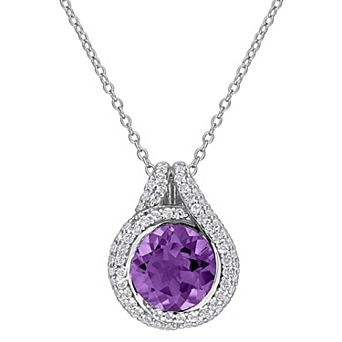 Stella Grace Sterling Silver Gemstone Pendant Necklace