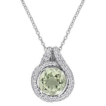 Stella Grace Sterling Silver Gemstone Pendant Necklace